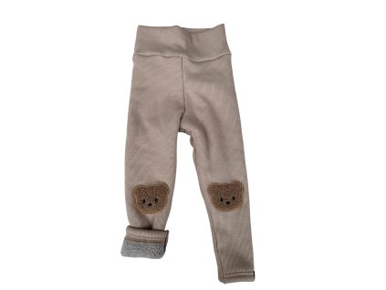 Dětské legíny žebrované vyteplené Little Bear mocca