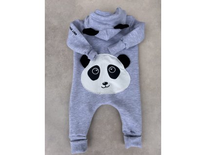 Dětský teplákový overal panda grey rostoucí