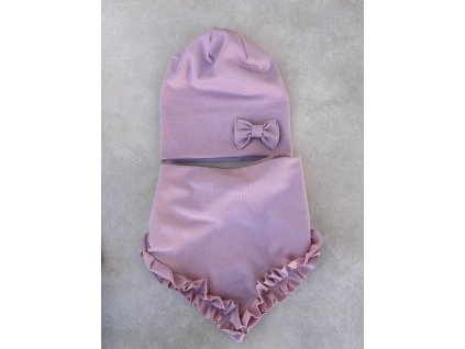 Dětská čepice AB4K starorůž s mašličkou