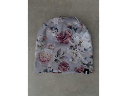 čepice AB růže na starorůžové
