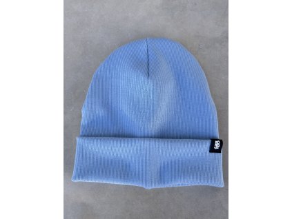 čepice žebrovaná světle modrá AB4K