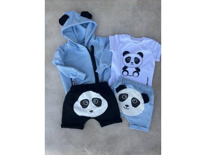 Dětské kraťasy baggy Panda světle modré