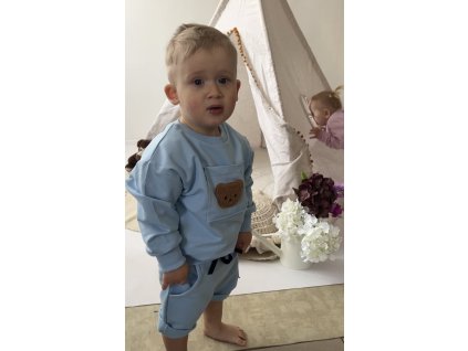 Dětaká mikina Little Bear světle modrá ke krku