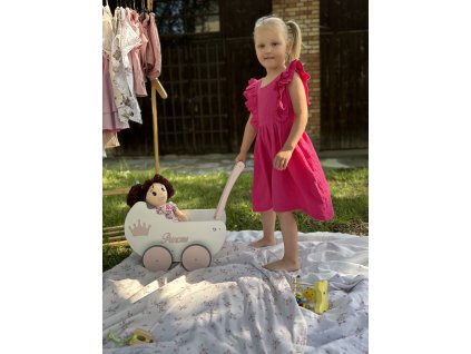 Dětské mušelínové šaty Viola malina