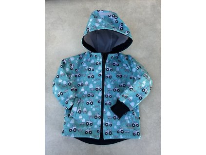 Dětská softshellová bunda traktory