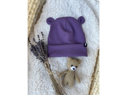 čepice žebrovaná borůvková AB4K s ušima