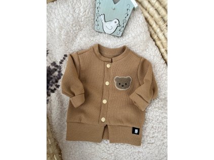 Dětská mikina na druky Mini LITTLE BEAR - slaný karamel