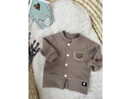 Dětská mikina na druky Mini LITTLE BEAR - mocha