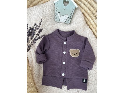 Dětská mikina na druky Mini LITTLE BEAR - borůvka