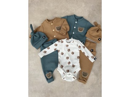 Body žebrované BASIC mini Little Bear dlouhý rukáv