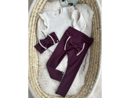 čelenka žebrovaná malá mašle višňová