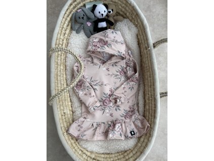Dívčí mikina Pivoňky old rose s volánky