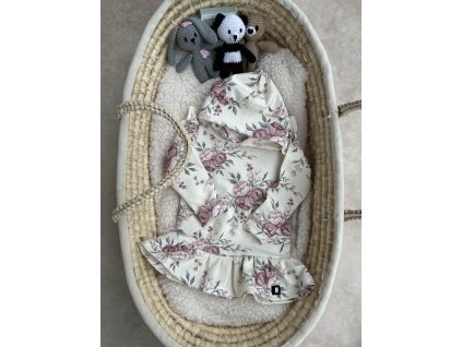 Dívčí mikina Pivoňky ivory rose s volánky