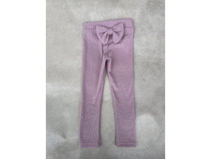 žebrované legíny rose s mašličkou