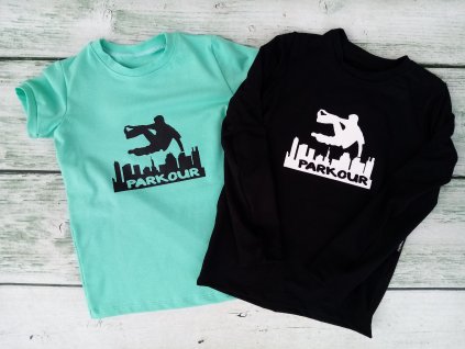 tričko parkour mint s krátkým rukávem