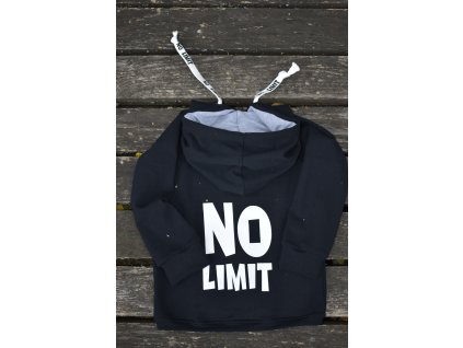 Dětská mikina na zip NO LIMIT - černá-šedá