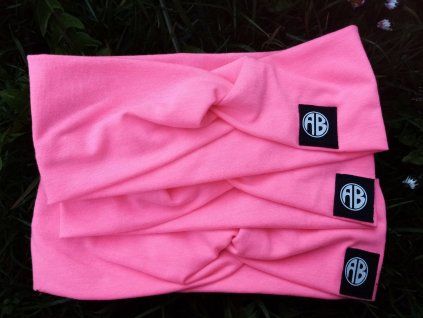 křížená čelenka NEO pink