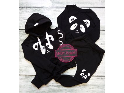 Dětské tepláky-baggy black panda