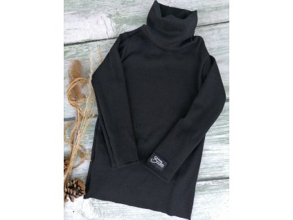 Dětský rolák žebrovaný černý