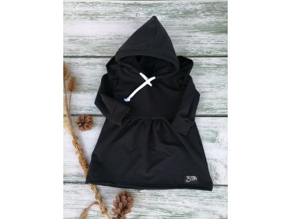 Mikinové šaty Black s kapucí