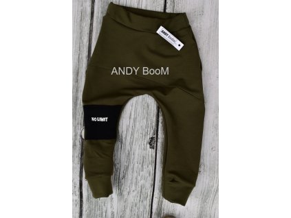 Dětské tepláky baggy NO LIMIT - khaki