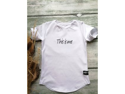 Dětské tričko BASIC bílé - THIS IS ME s krátkým rukávem