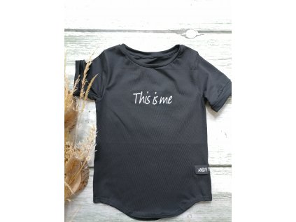 Dětské tričko BASIC černé - THIS IS ME s krátkým rukávem
