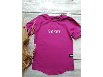 Dětaké tričko BASIC ostružina - THIS IS ME s krátkým rukávem