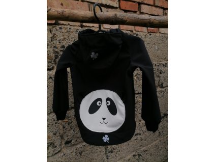Dětská softshellová bunda panda černá