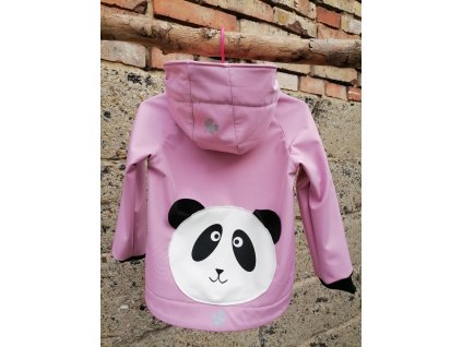 Dětská softshellová bunda panda starorůžová