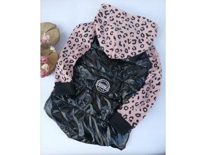 Dívčí mikina na zip prošívaná black s gepardem