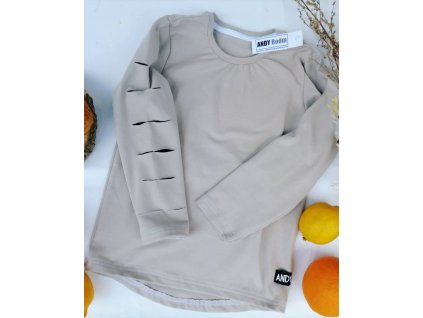 tričko s dlouhým rukavem silver s trháním