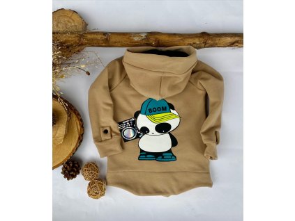 Dětský teplákový kabátek panda oříšek