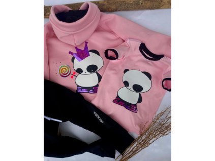 Dětské tričko BASIC panda candy pink s krátkým rukávem