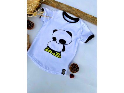 Dětské tričko BASIC panda white s krátkým rukávem
