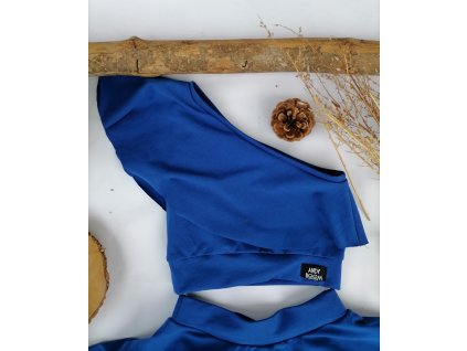 Dívčí crop top CARMEN king blue bez rukávu