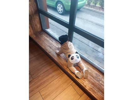 Dětský teplákový overal panda mocca rostoucí