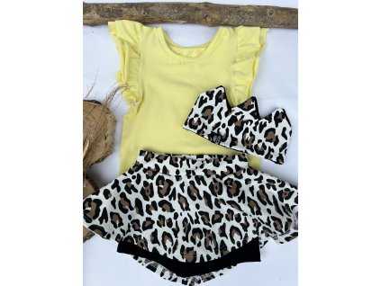 Dívčí tričko s volánky žluté bez rukávů