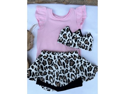 Dívčí tričko s volánky candy pink bez rukávů