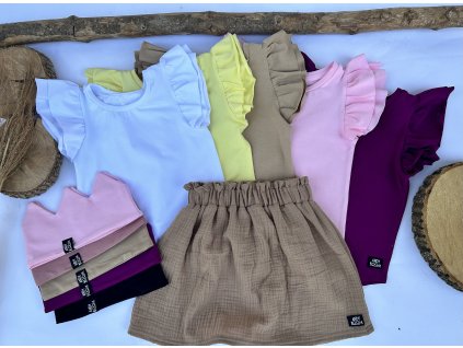 Dětská mušelínová sukně mocca