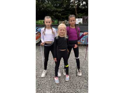 Dívčí crop top Bear white s dlouhým rukávem