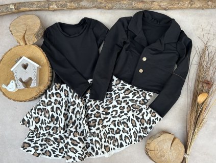 Dětské šaty PORTO  Rico black/white dlouhý rukáv