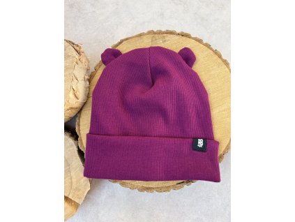 čepice žebrovaná ostružina AB4K s ušima