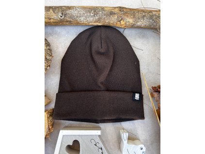 Dětská čepice žebrovaná brown AB4K