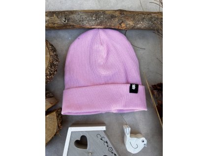 čepice žebrovaná candy pink AB4K