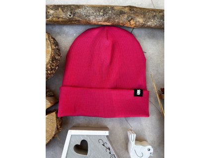 čepice žebrovaná malina AB4K
