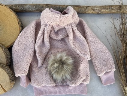 Dětská mikina teddy bunny pudrová