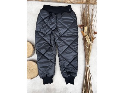 Dětské rostoucí oteplovačky černé romby