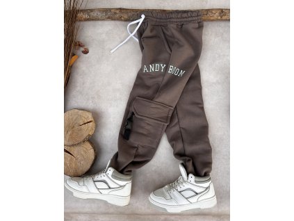 Dětské tepláky jogger Street ANDY BOOM double taupe