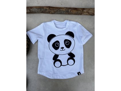 Dětské tričko BASIC panda style white s krátkým rukávem